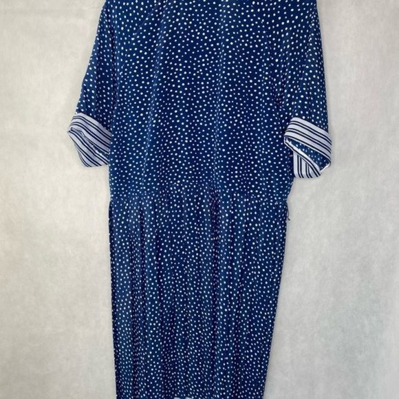Vintage 80s USA Breli Originals Womens Navy Blue & white polka dot dress size XL - Picture 6 of 12